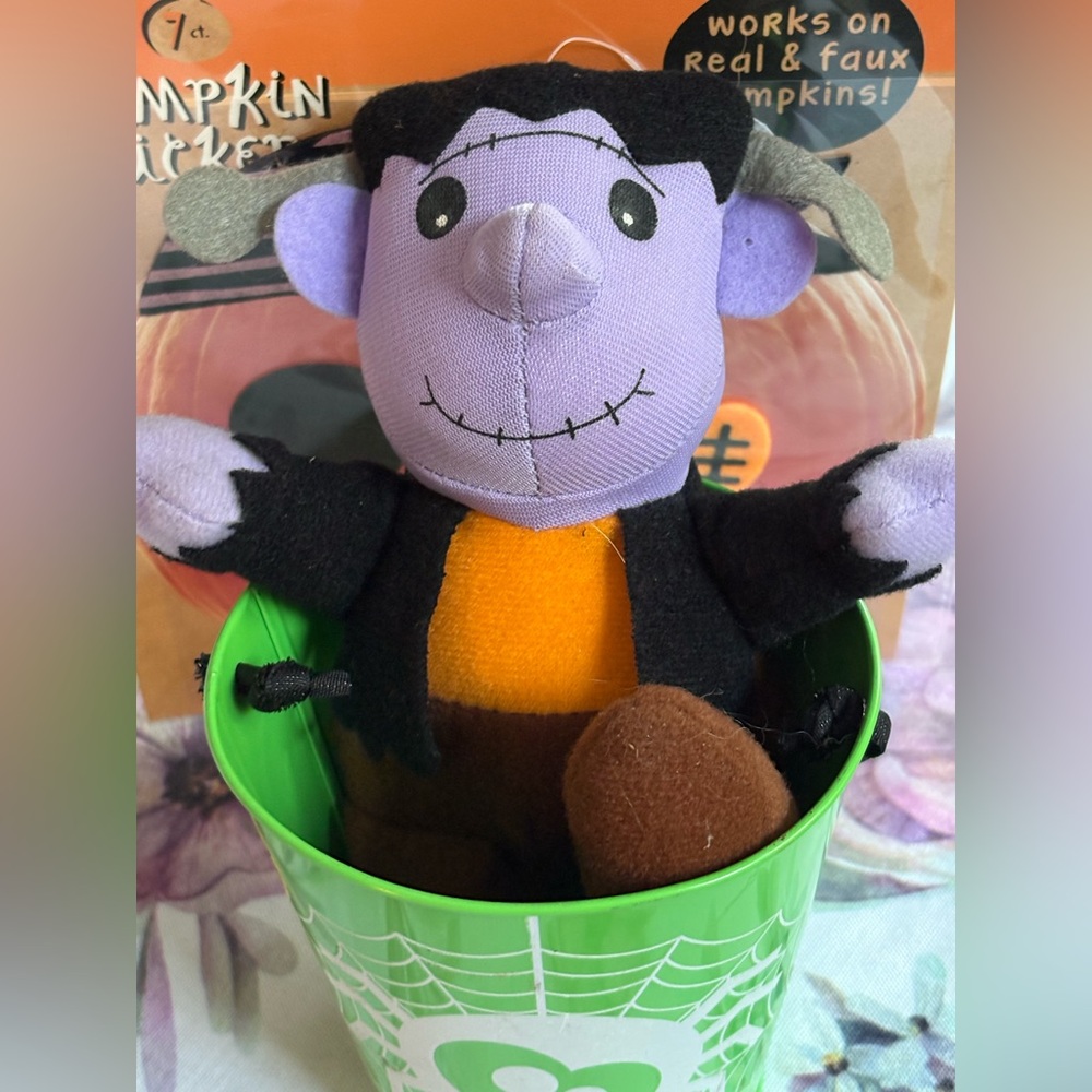 FREE WITH PURCHASE! Pumpkin Decor, Mini Green Bucket, “Frankenstein’s Monster”